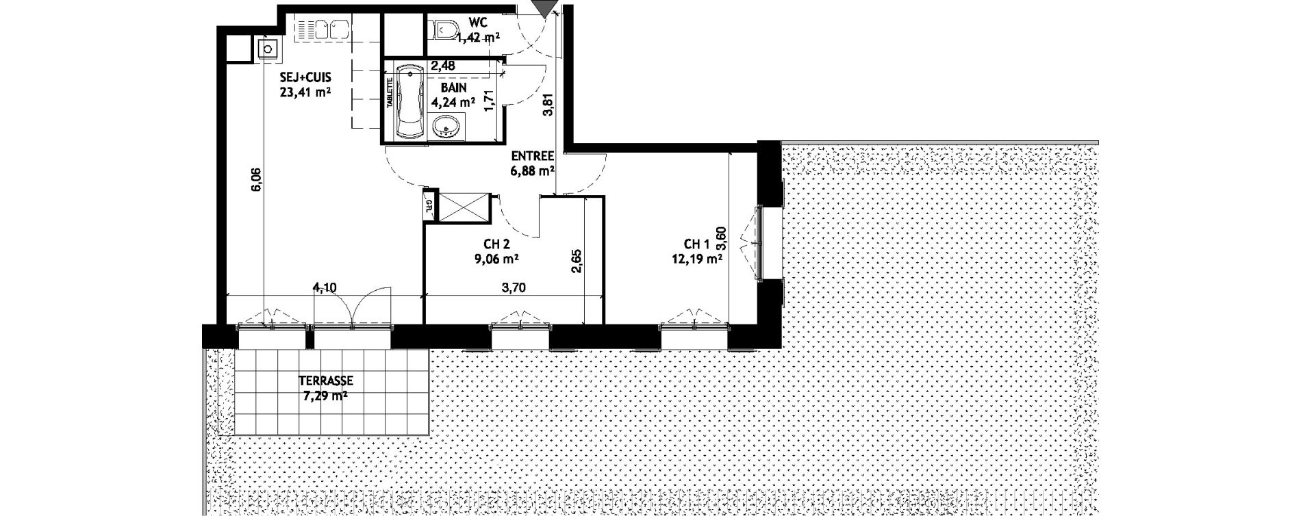 Appartement T3 de 57,20 m2 &agrave; Wattignies Centre