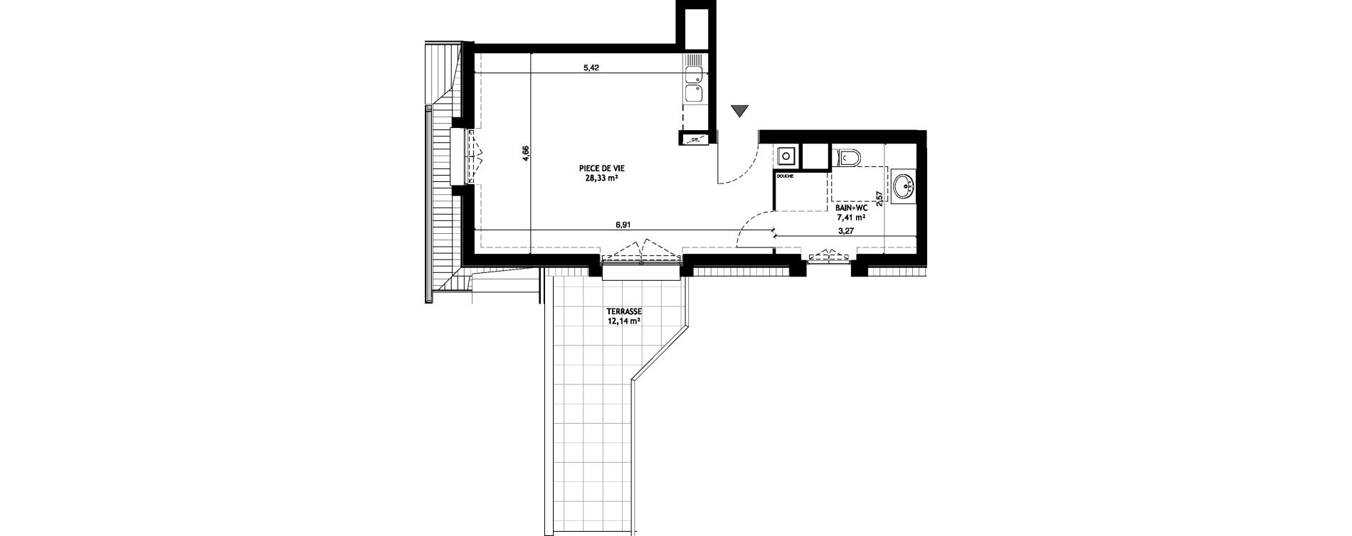 Appartement T1 de 35,74 m2 &agrave; Wattignies Centre