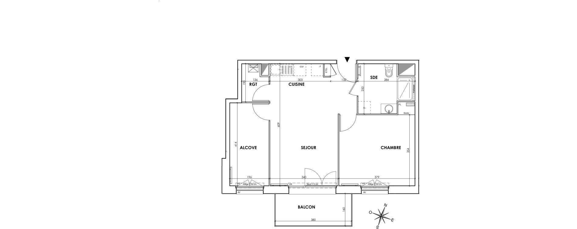 Appartement T2 de 53,14 m2 &agrave; Wattignies Centre