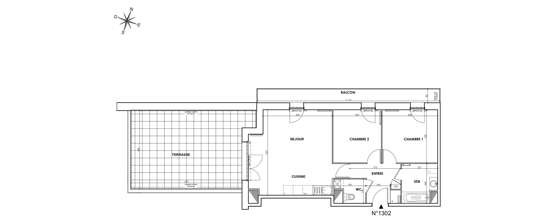 Appartement T3 de 60,19 m2 &agrave; Wattignies Centre