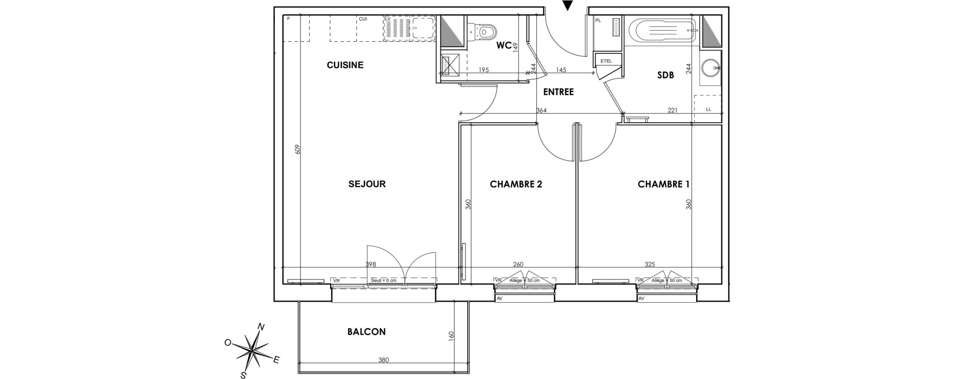 Appartement T3 de 58,20 m2 &agrave; Wattignies Centre