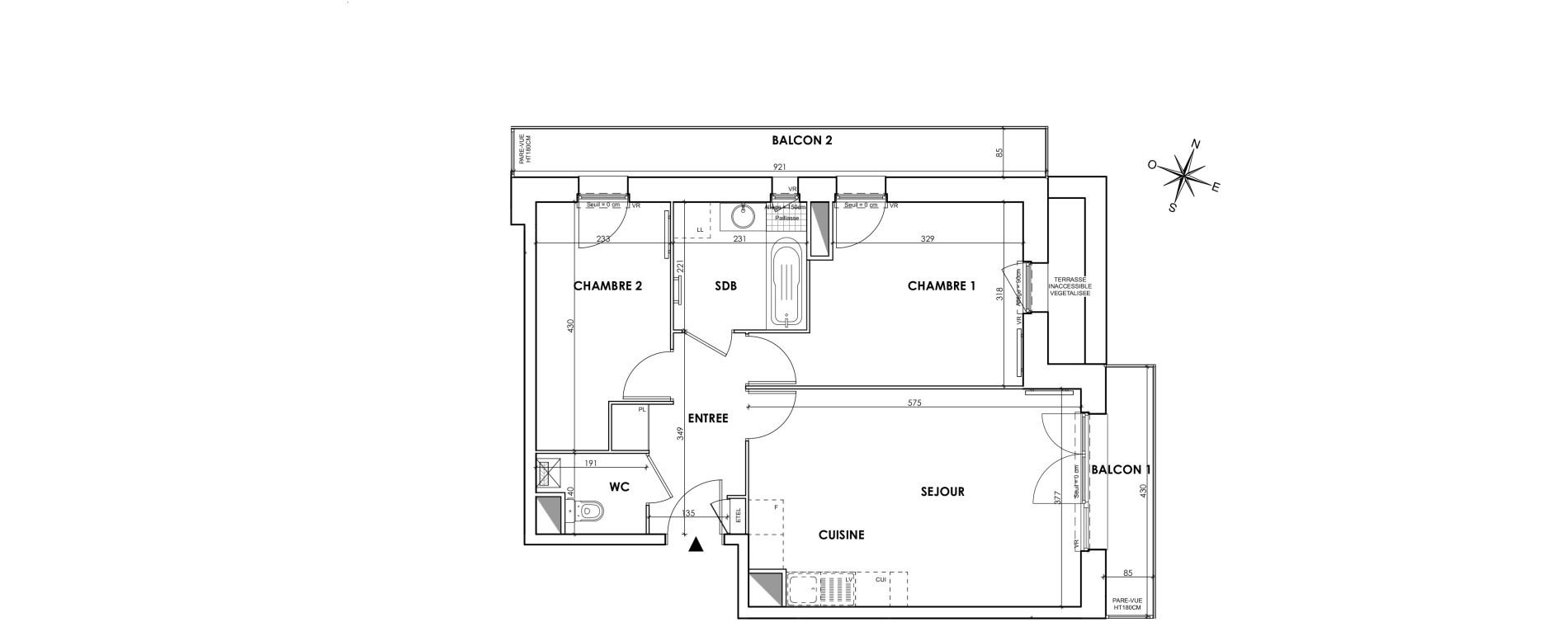 Appartement T3 de 55,72 m2 &agrave; Wattignies Centre