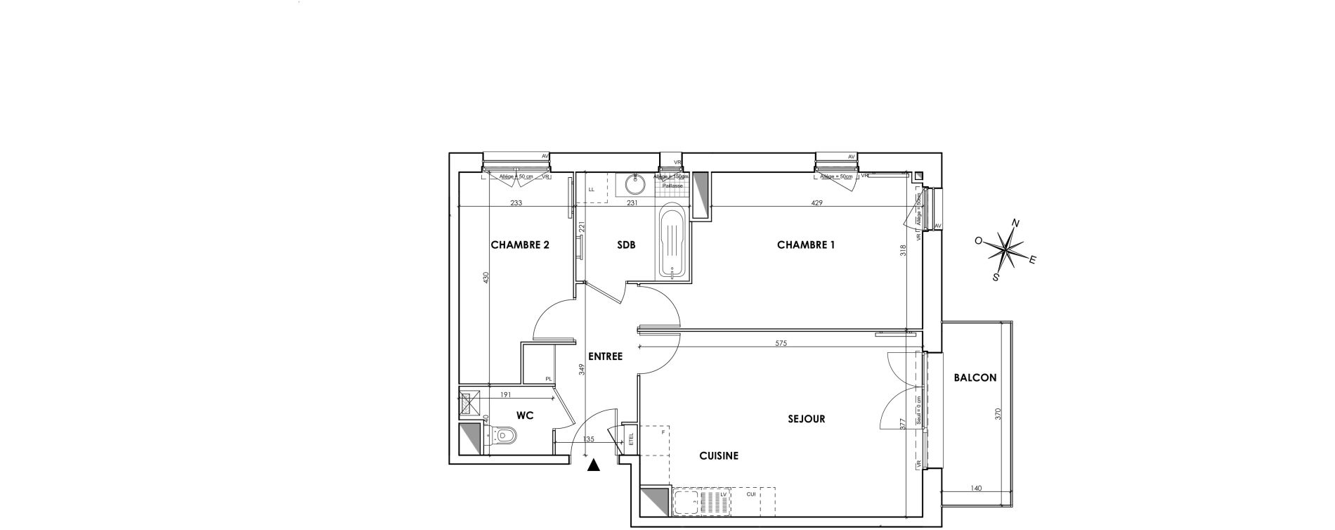 Appartement T3 de 58,86 m2 &agrave; Wattignies Centre
