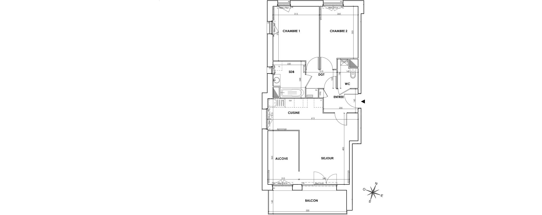 Appartement T3 de 68,09 m2 &agrave; Wattignies Centre