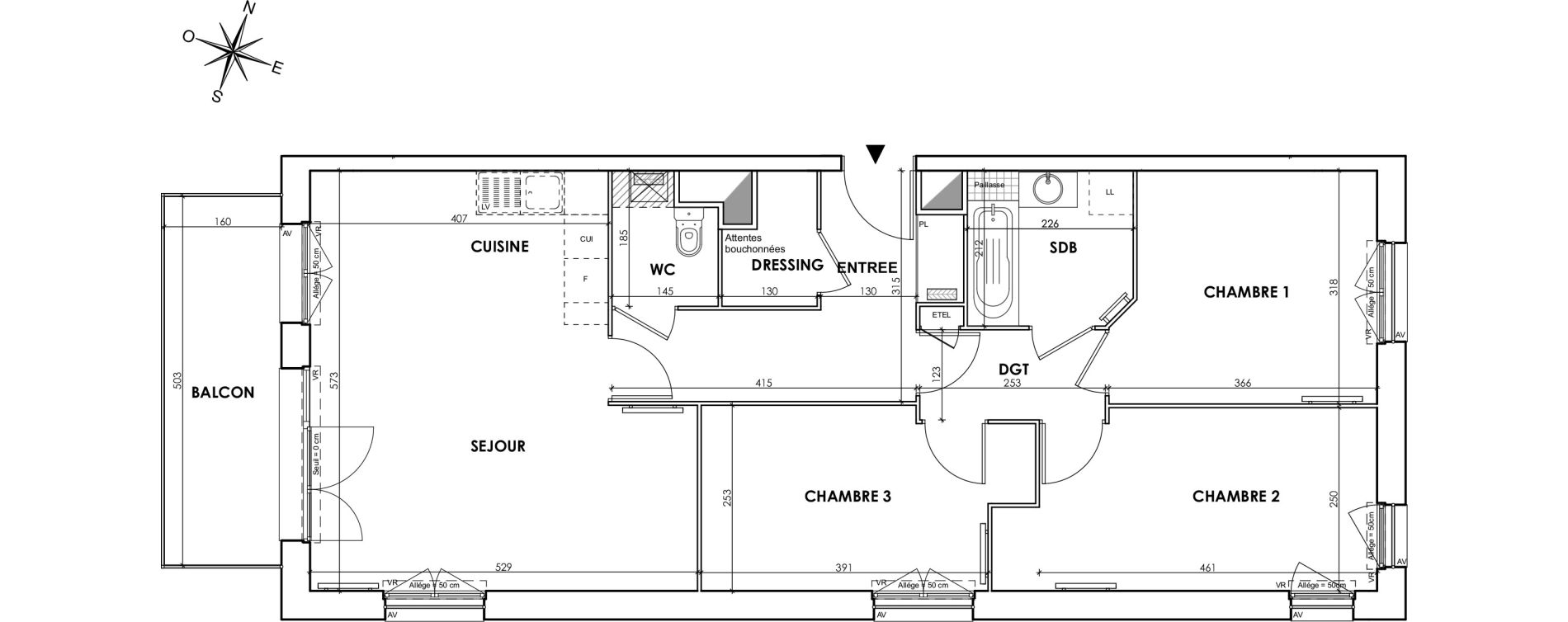 Appartement T4 de 80,42 m2 &agrave; Wattignies Centre