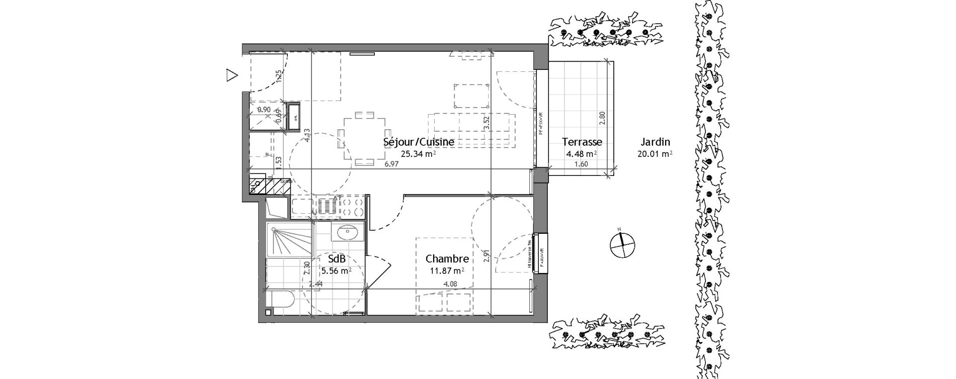 Appartement T2 de 42,77 m2 &agrave; Wattignies Centre