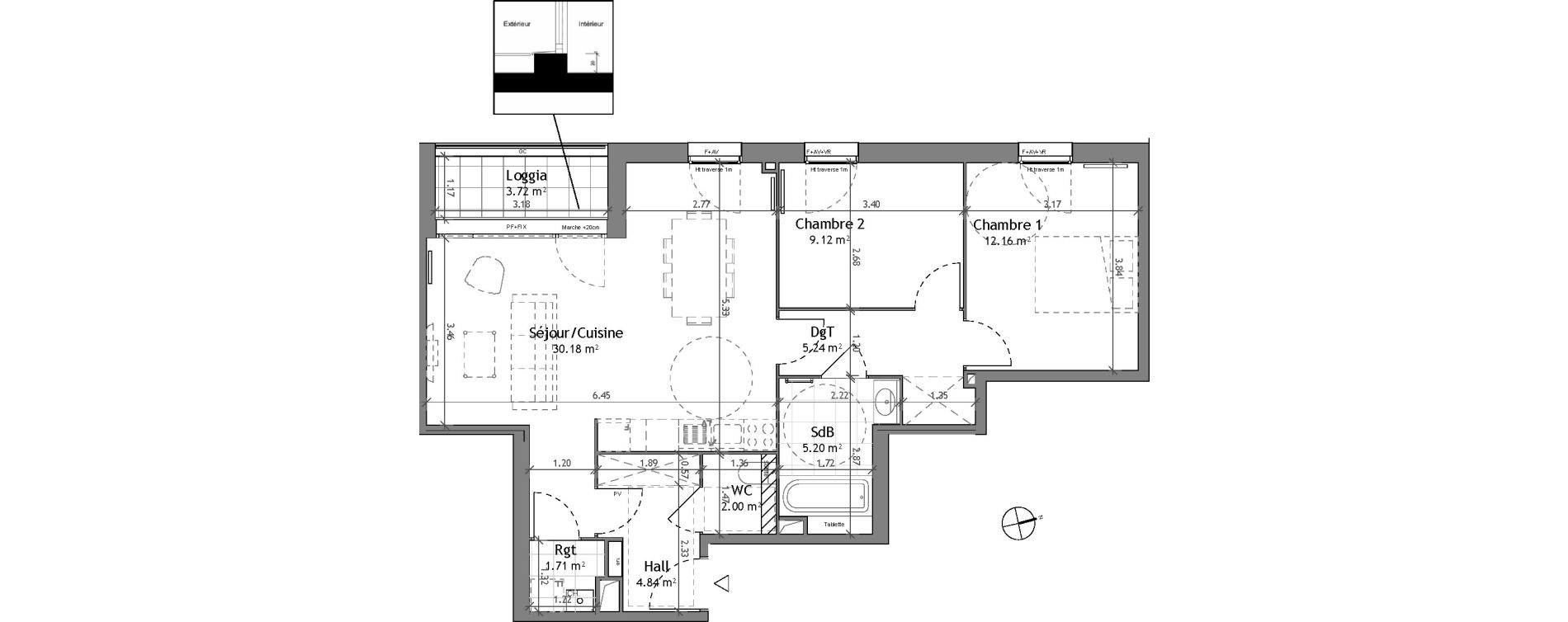Appartement T3 de 70,45 m2 &agrave; Wattignies Centre