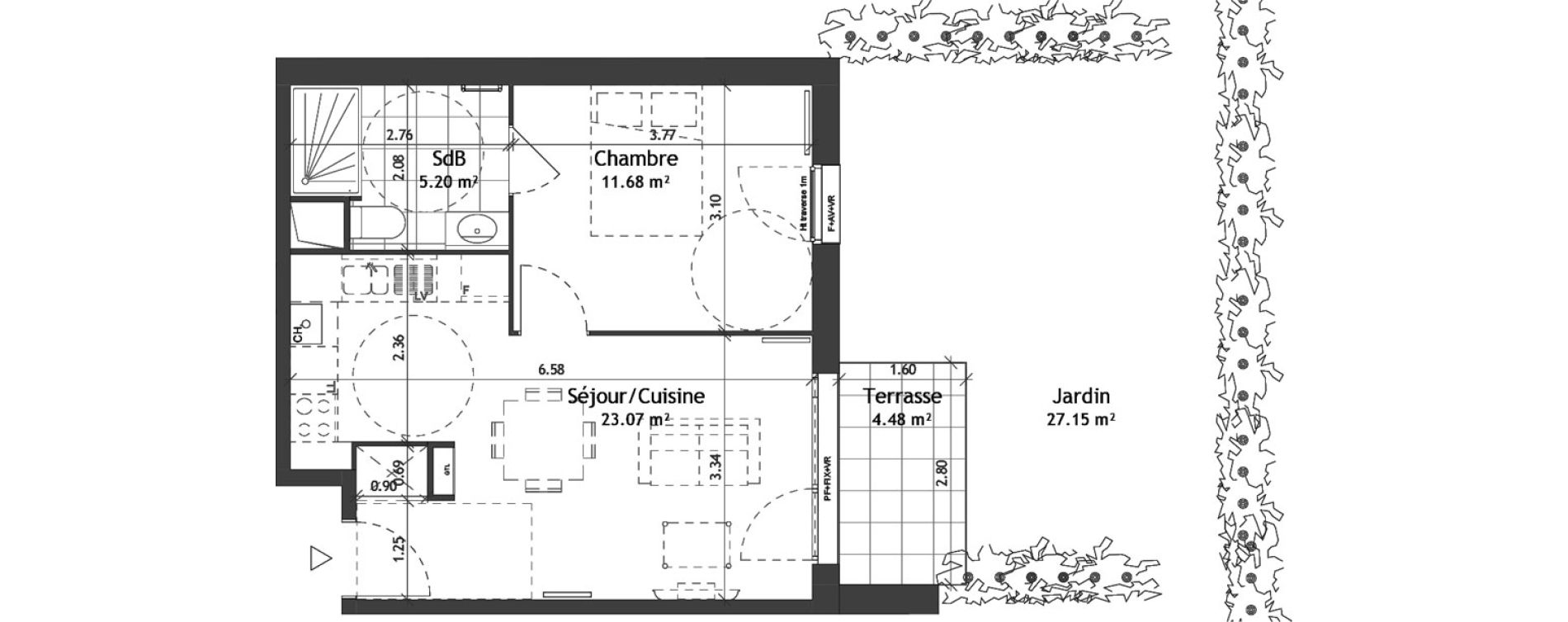 Appartement T2 de 39,95 m2 &agrave; Wattignies Centre