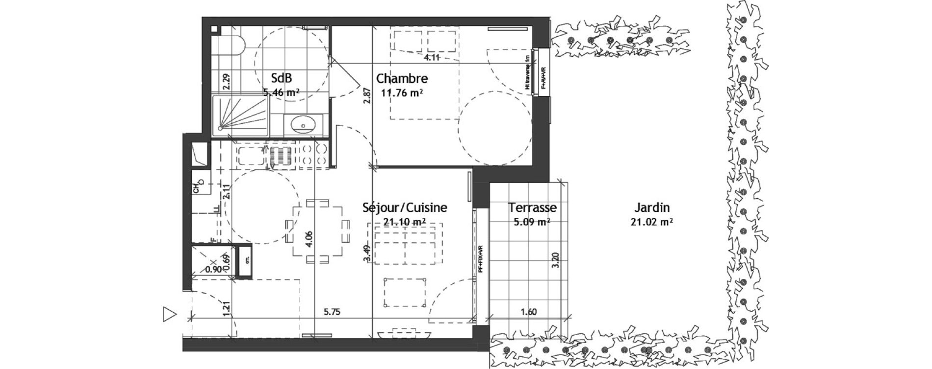 Appartement T2 de 38,32 m2 &agrave; Wattignies Centre