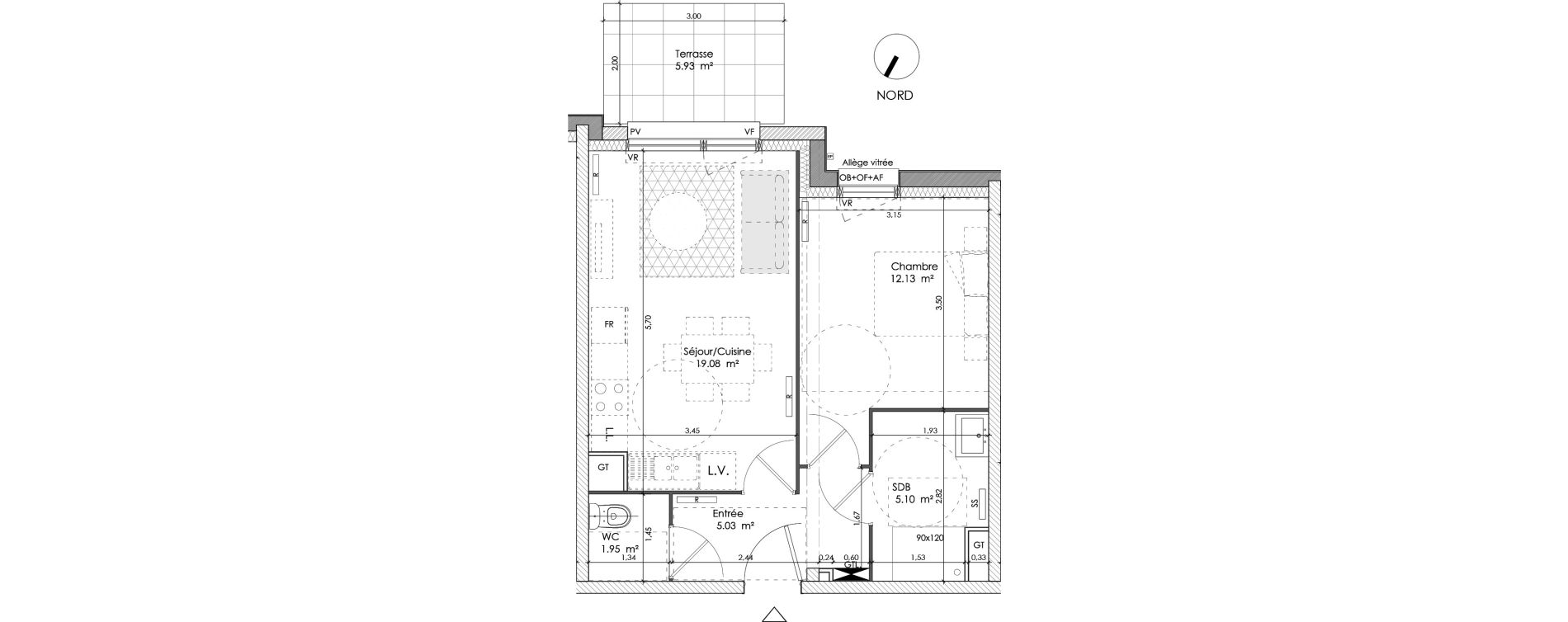 Appartement T2 de 43,29 m2 &agrave; Wattrelos Cr&eacute;tinier