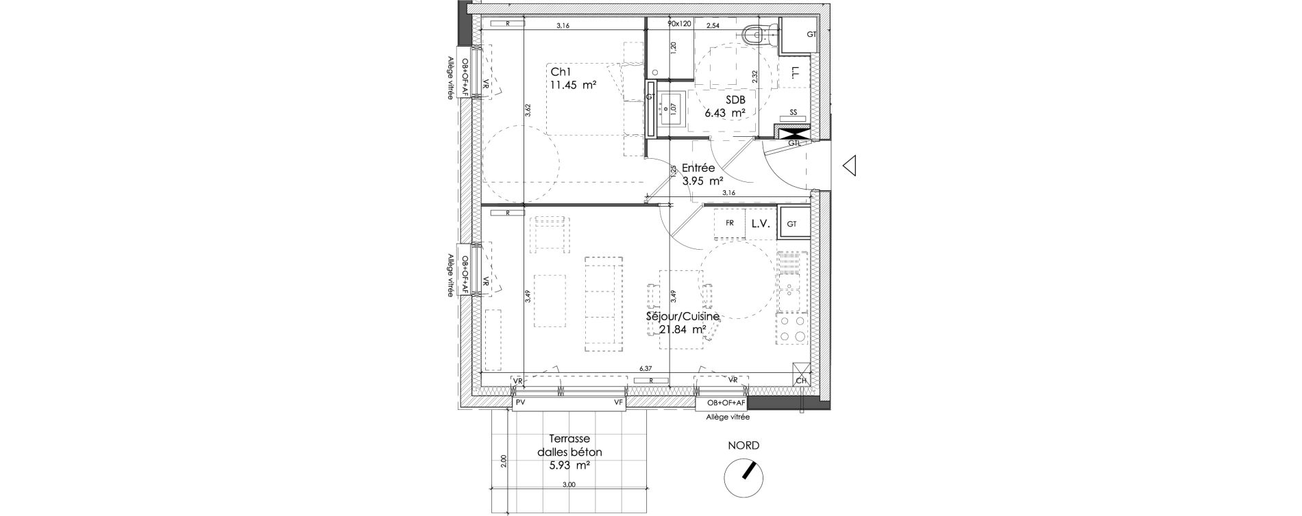Appartement T2 de 43,67 m2 &agrave; Wattrelos Cr&eacute;tinier