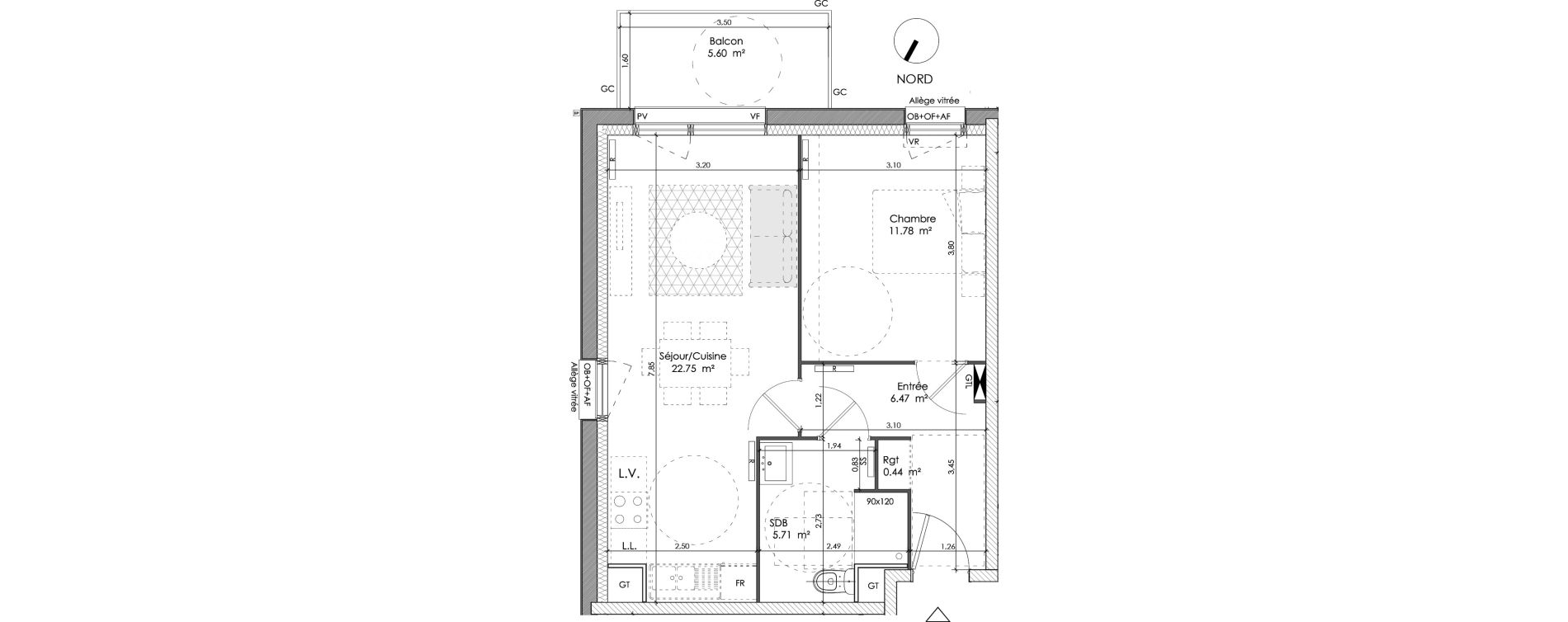 Appartement T2 de 47,15 m2 &agrave; Wattrelos Cr&eacute;tinier
