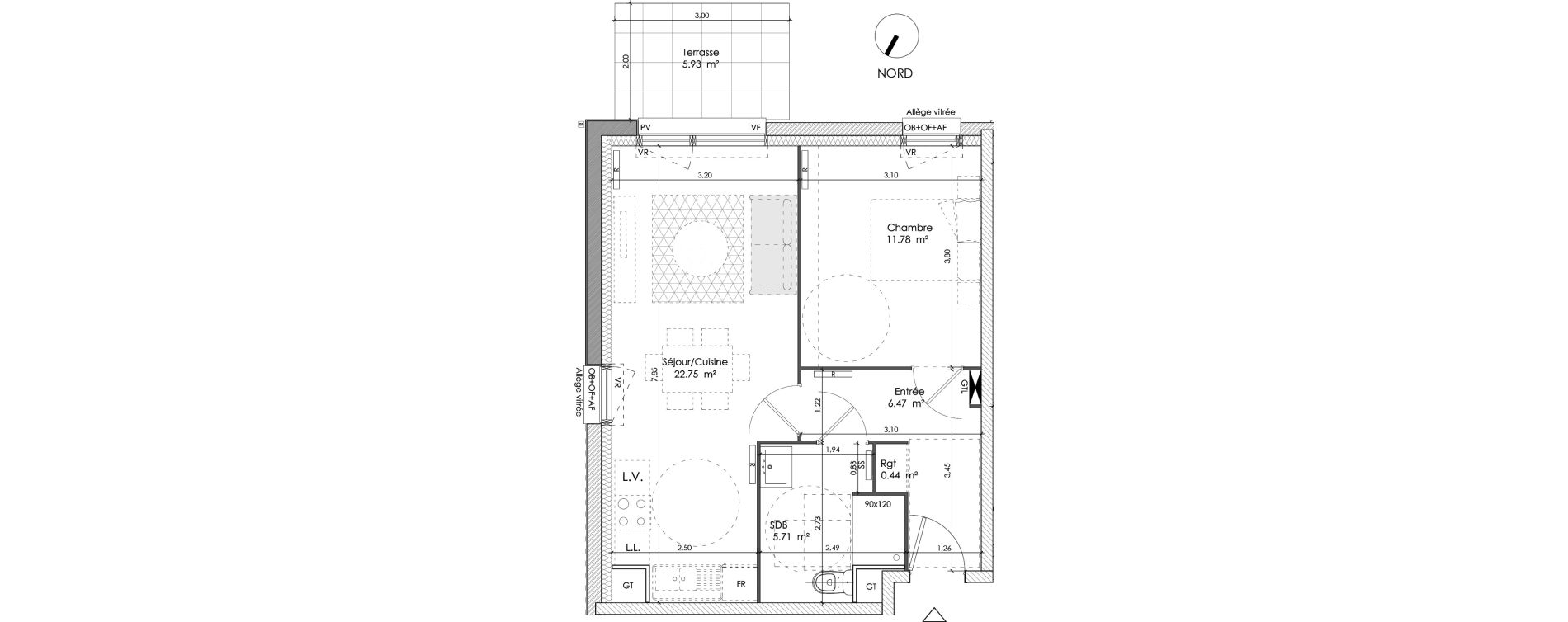 Appartement T2 de 47,15 m2 &agrave; Wattrelos Cr&eacute;tinier