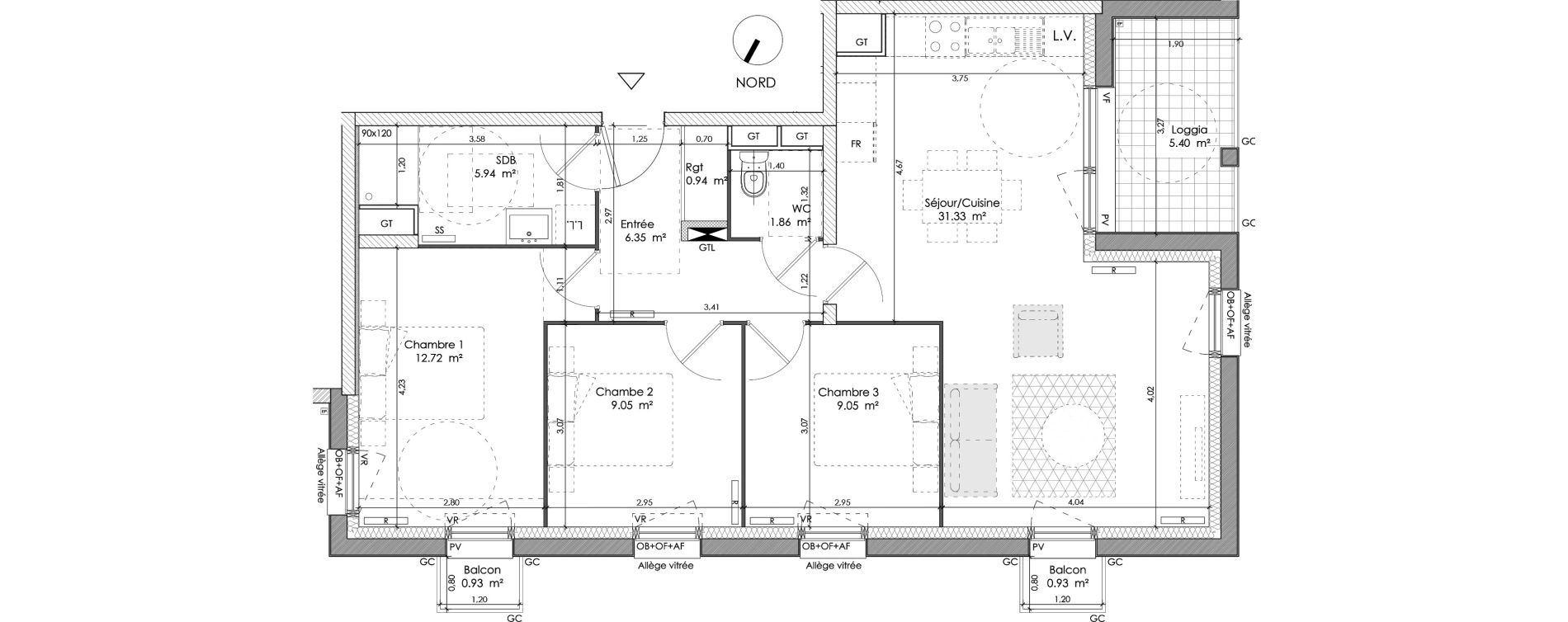 Appartement T4 de 77,24 m2 &agrave; Wattrelos Cr&eacute;tinier