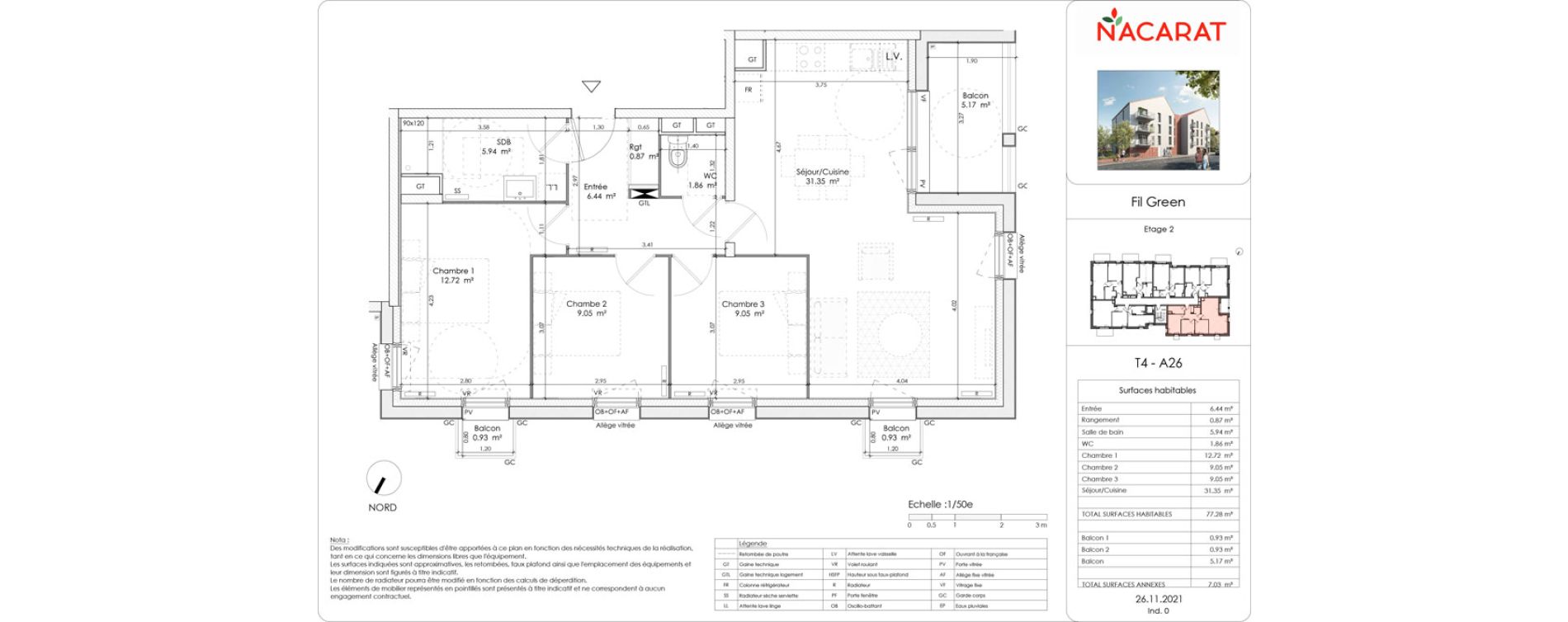 Appartement T4 de 77,28 m2 &agrave; Wattrelos Cr&eacute;tinier