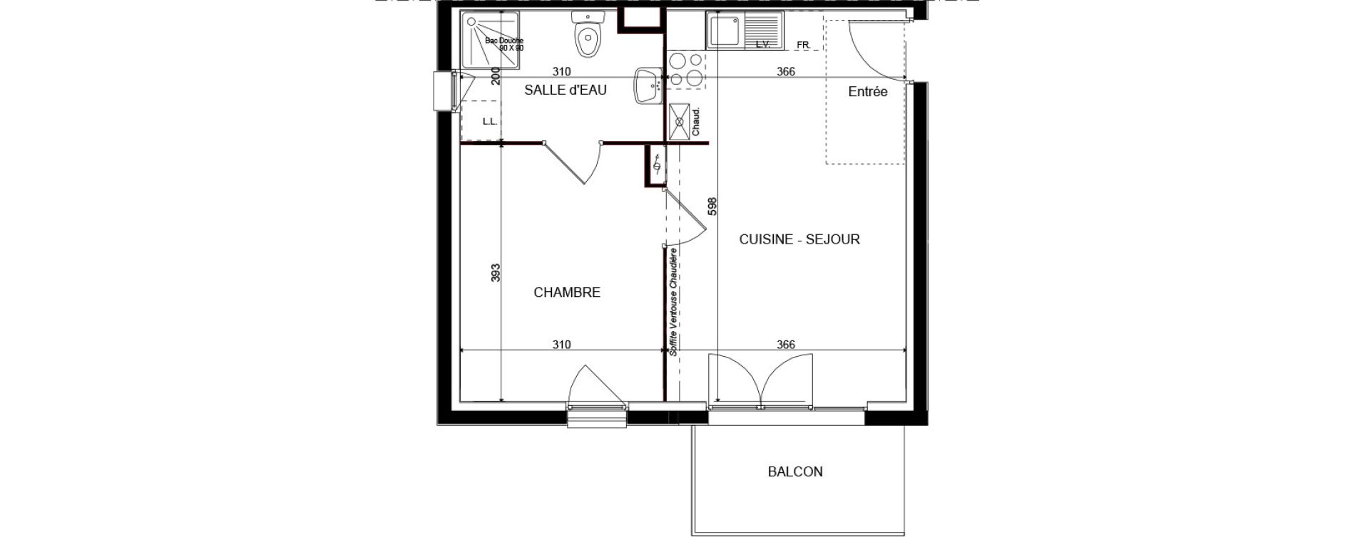 Appartement T2 de 39,81 m2 &agrave; Wattrelos Touquet - saint-g&eacute;rard