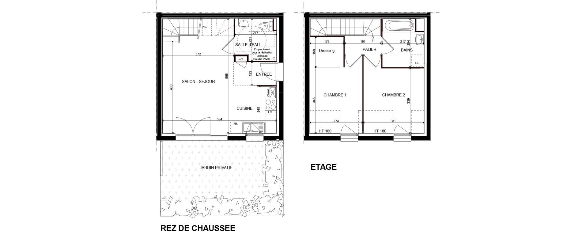 Duplex T3 de 63,74 m2 &agrave; Wattrelos Touquet - saint-g&eacute;rard