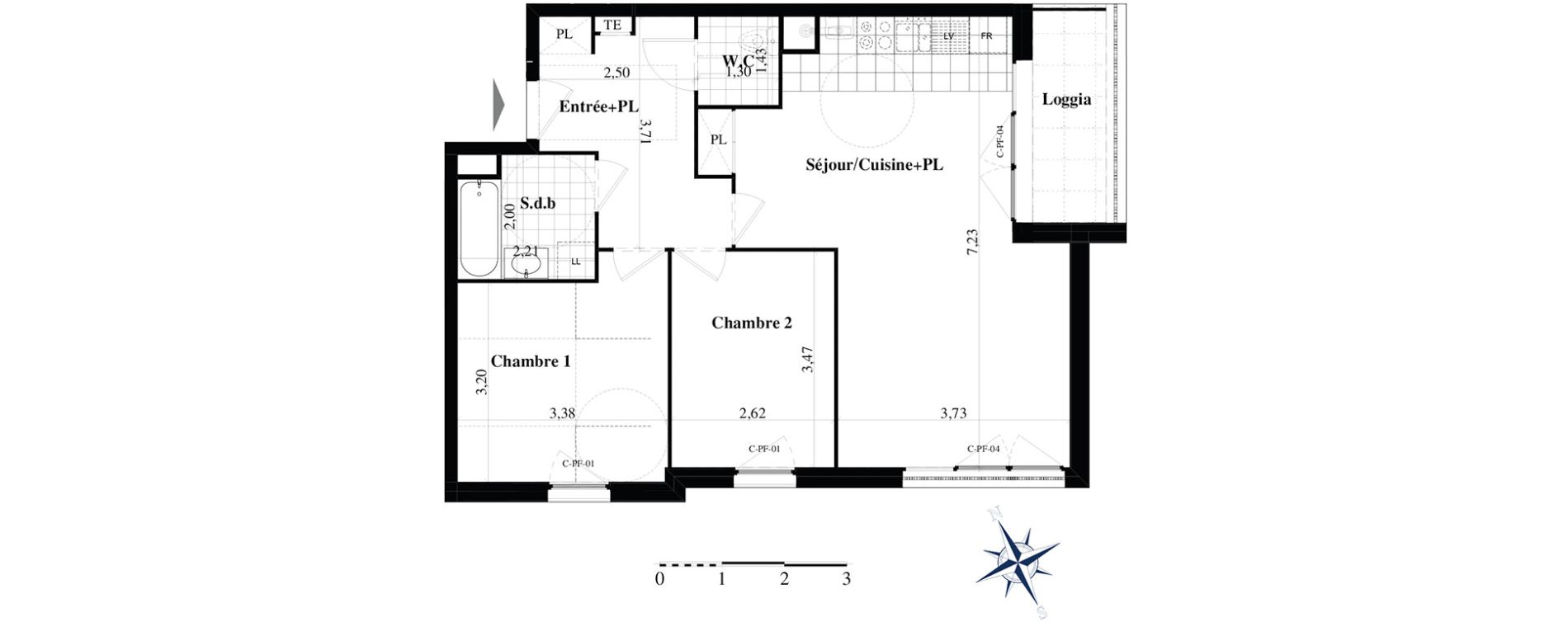 Appartement T3 de 63,37 m2 &agrave; Beauvais Argentine