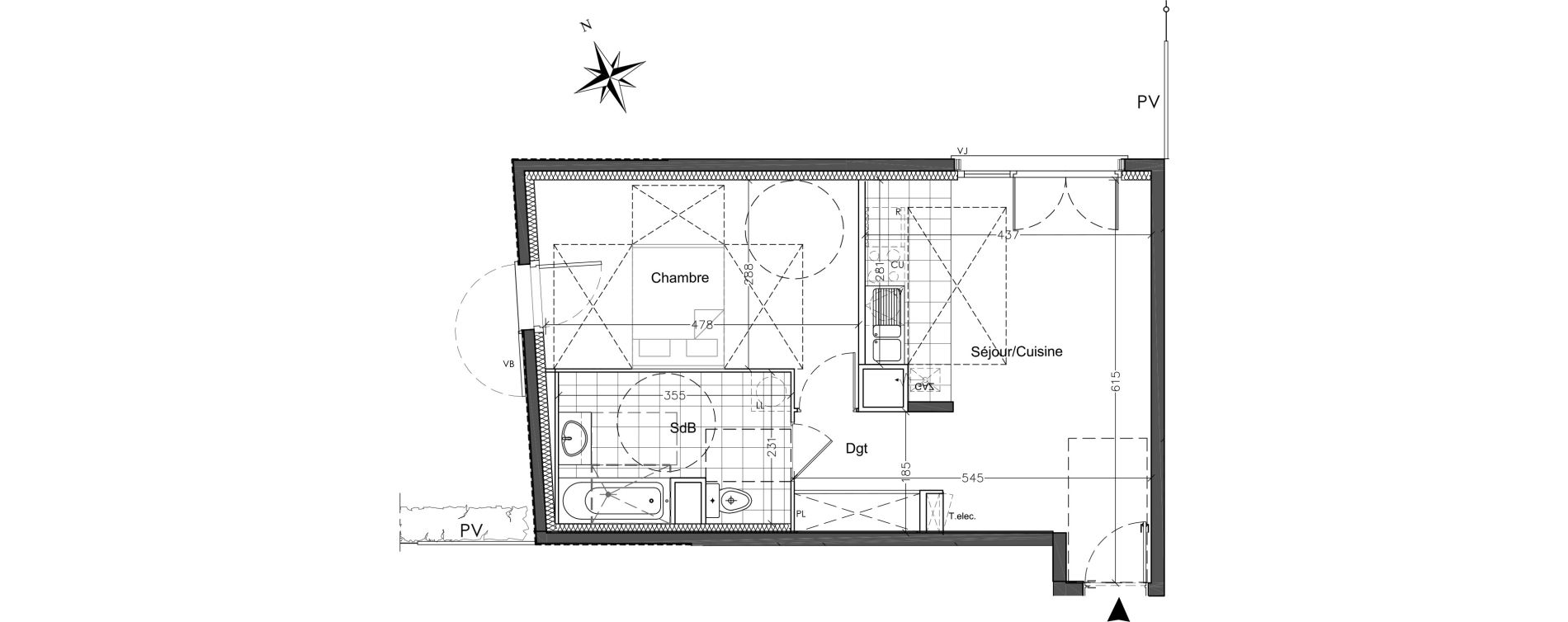 Appartement T2 de 47,90 m2 &agrave; Beauvais Argentine