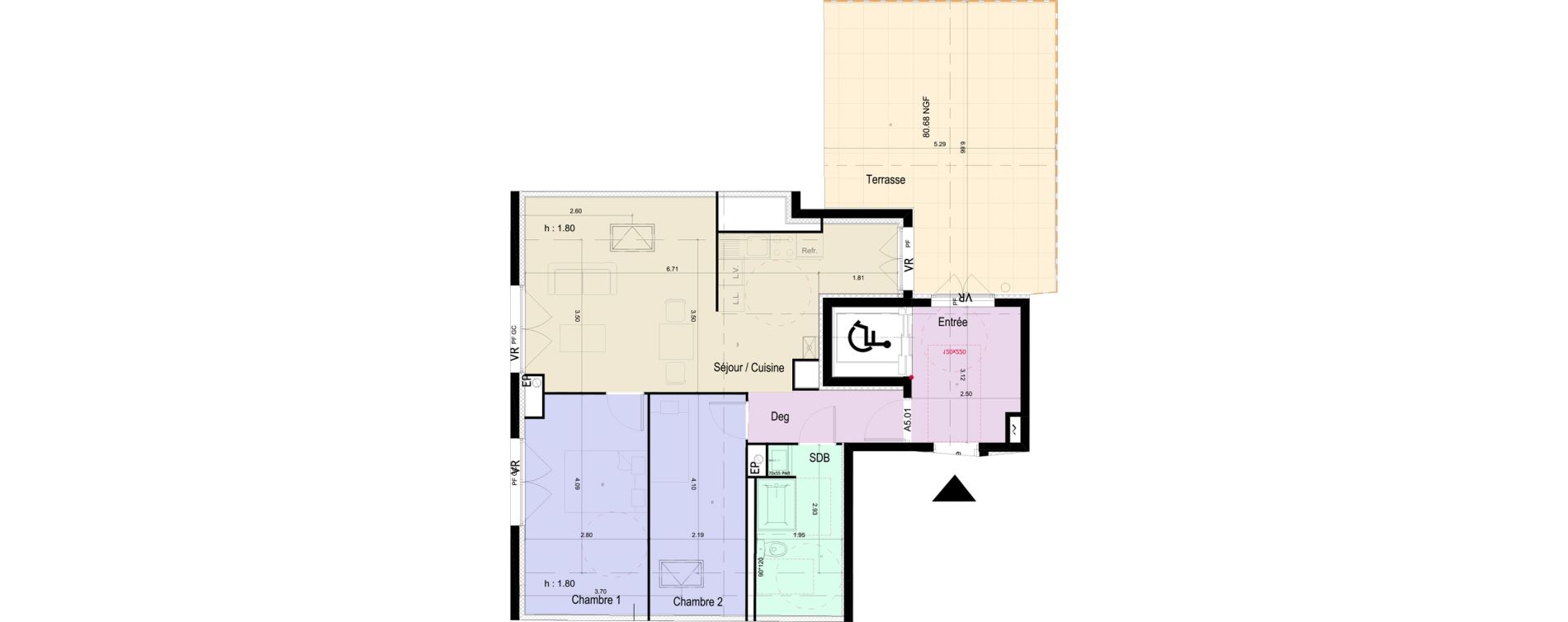 Appartement T3 de 62,61 m2 &agrave; Beauvais Cath&eacute;drale - universit&eacute;