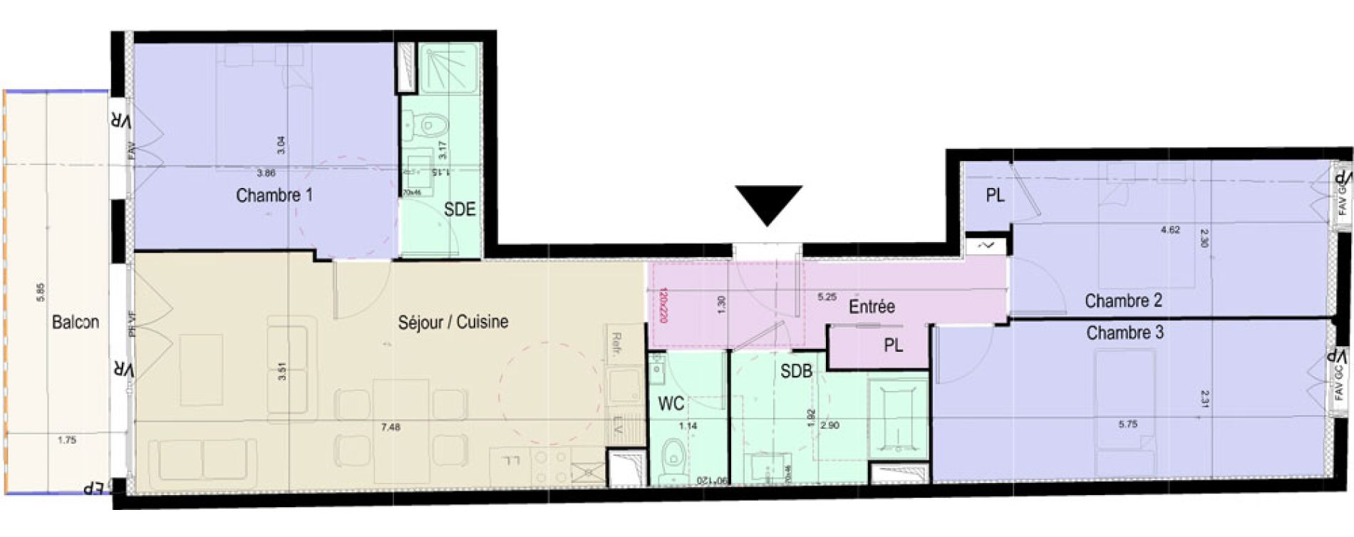 Appartement T4 de 78,78 m2 &agrave; Beauvais Cath&eacute;drale - universit&eacute;