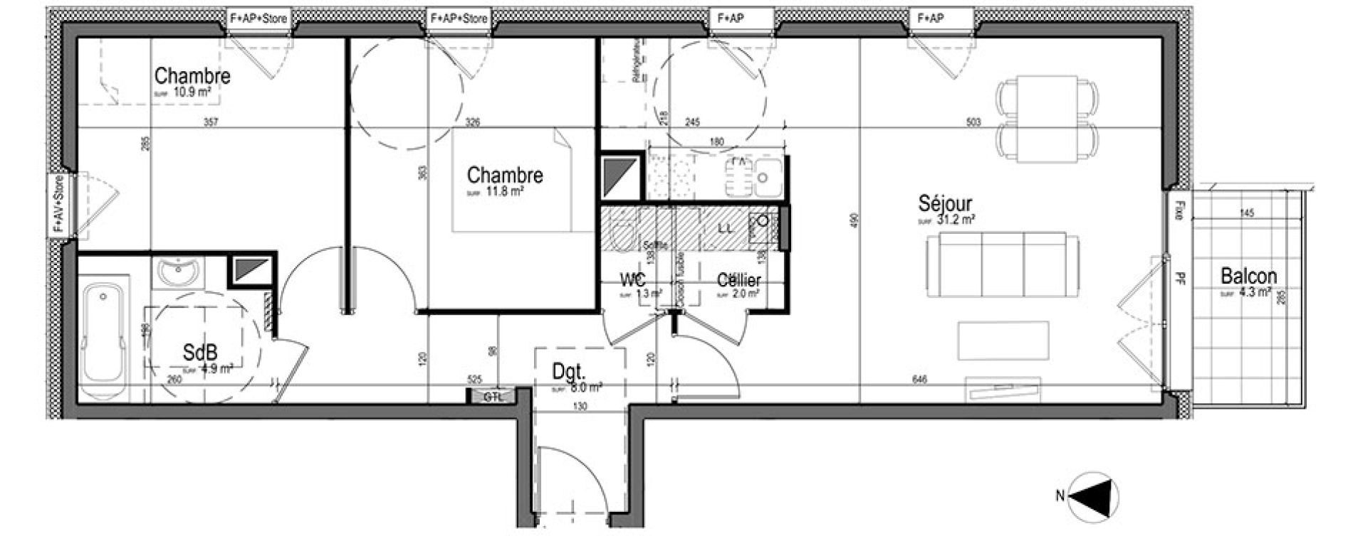 Appartement T3 de 70,00 m2 &agrave; Chantilly Centre