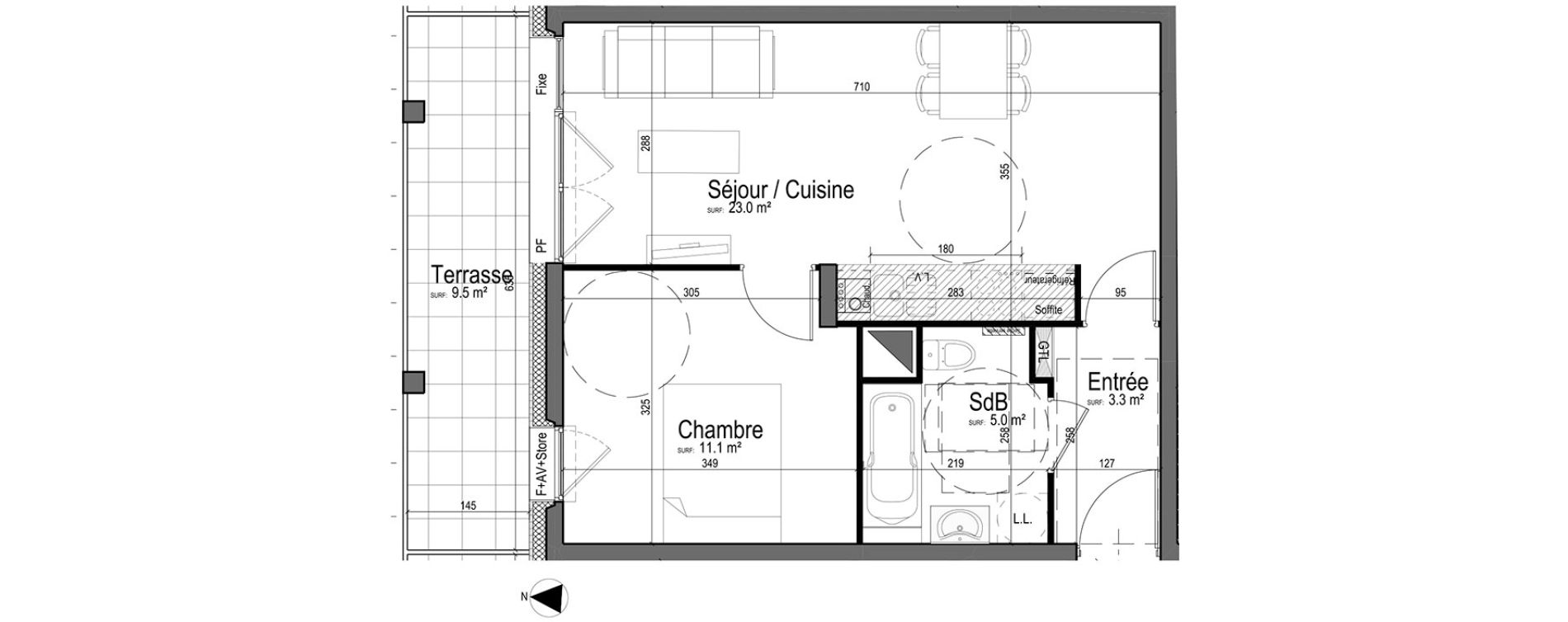 Appartement T2 de 42,40 m2 &agrave; Chantilly Centre