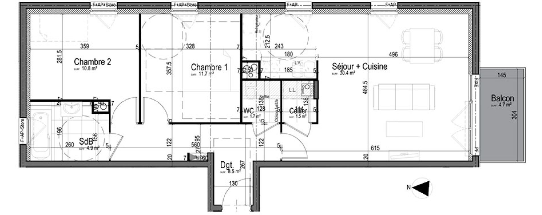 Appartement T3 de 69,60 m2 &agrave; Chantilly Centre