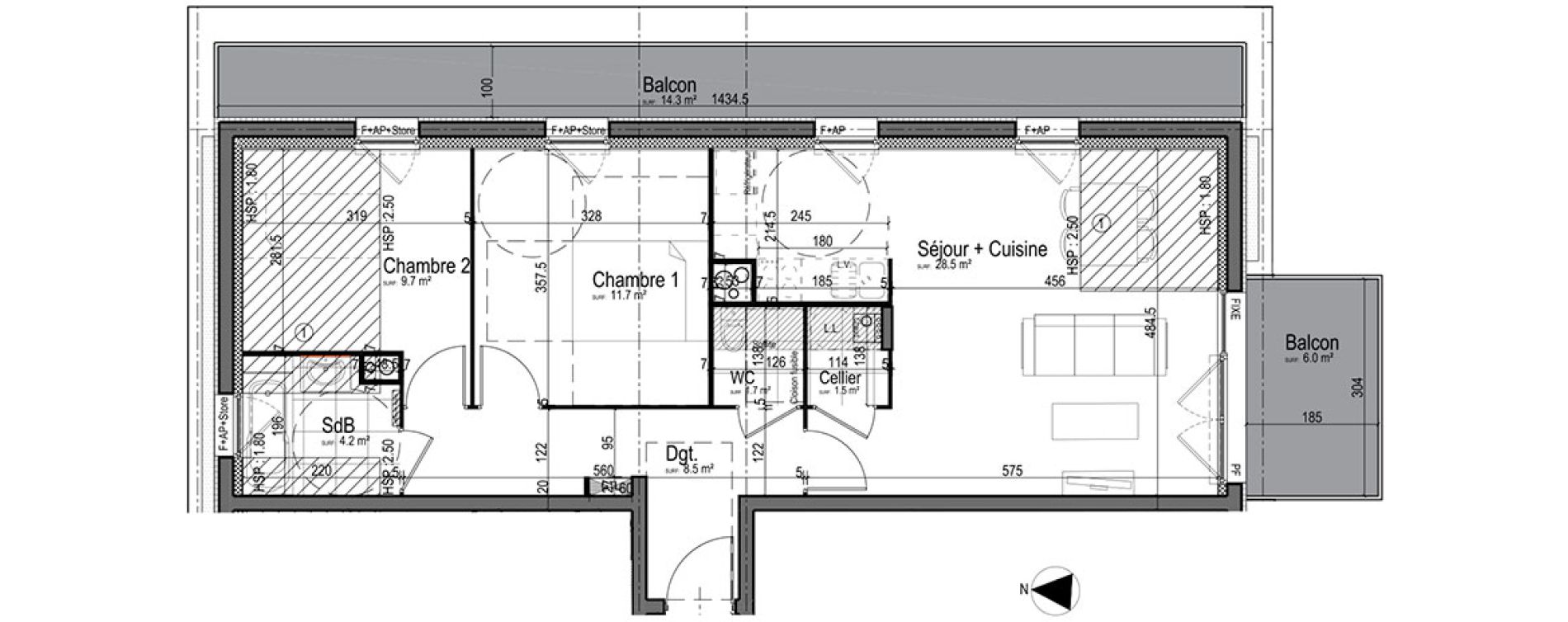 Appartement T3 de 65,70 m2 &agrave; Chantilly Centre