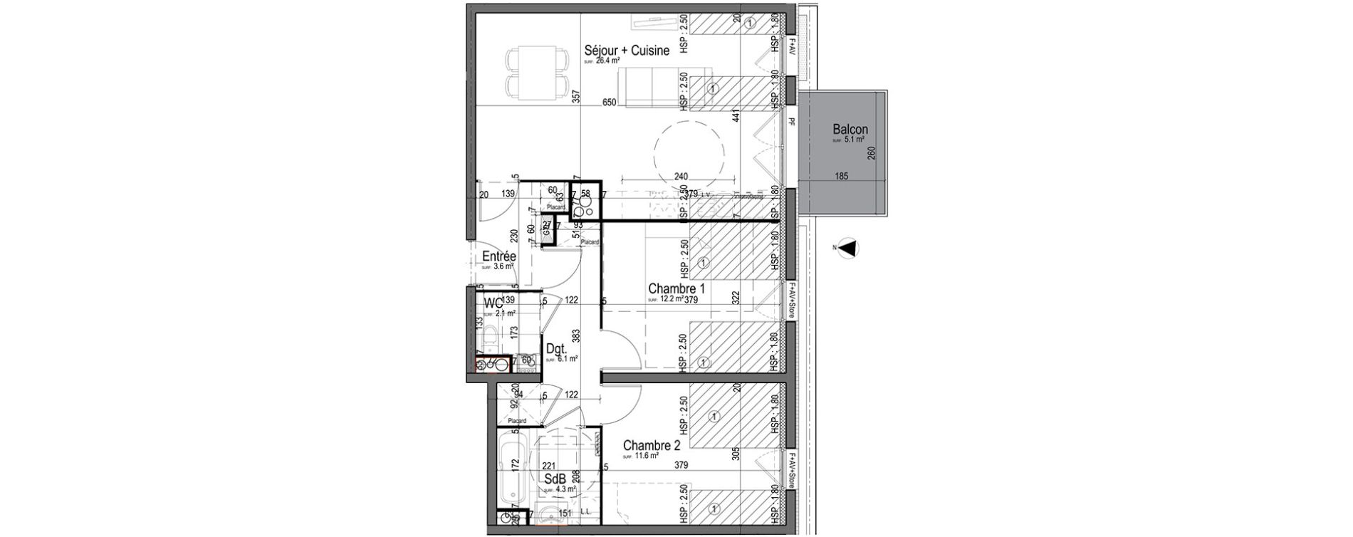 Appartement T3 de 66,20 m2 &agrave; Chantilly Centre