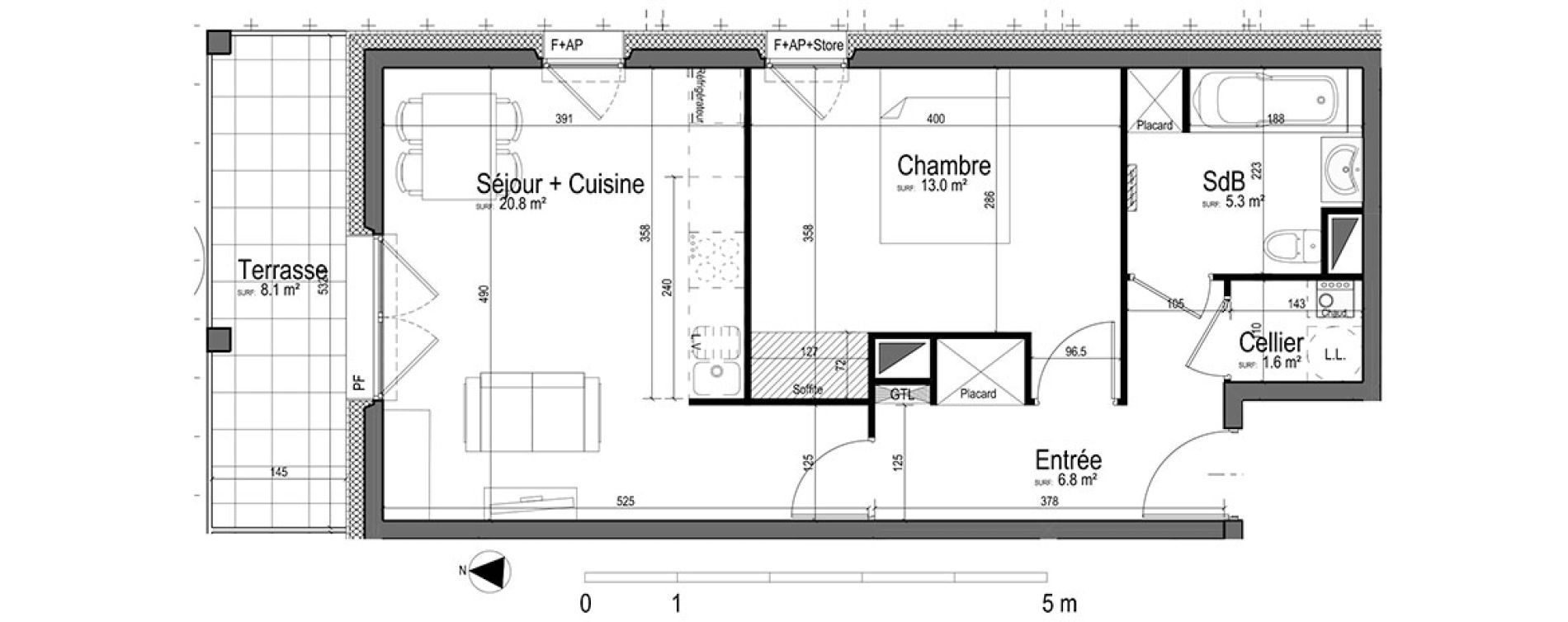 Appartement T2 de 47,60 m2 &agrave; Chantilly Centre
