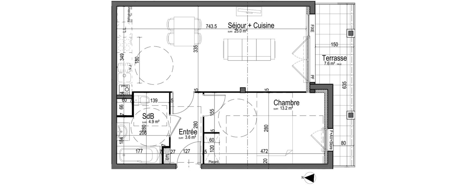 Appartement T2 de 46,70 m2 &agrave; Chantilly Centre