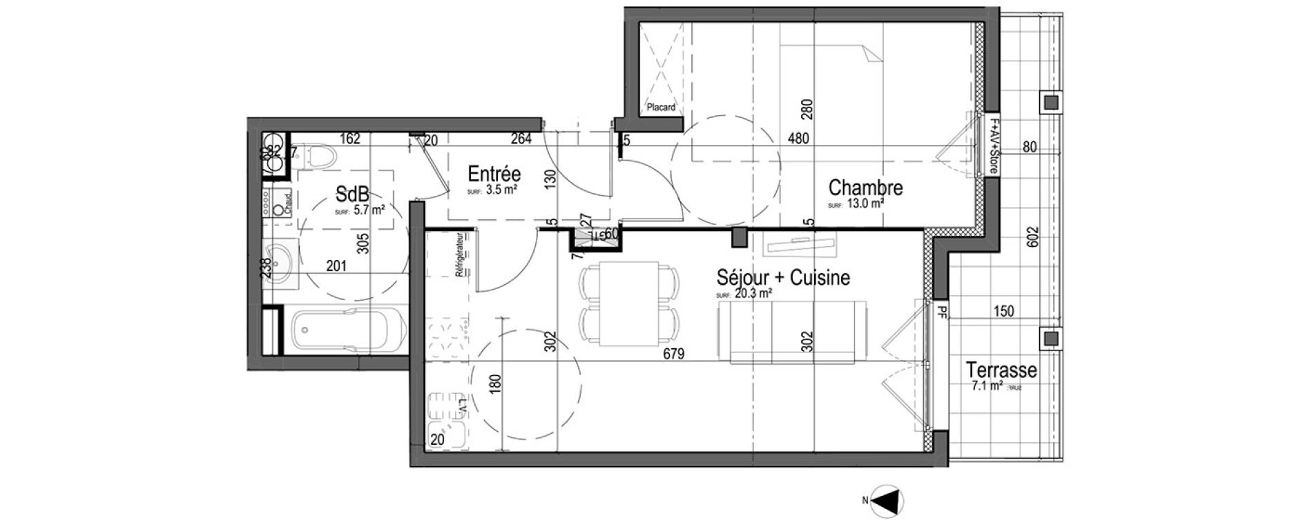 Appartement T2 de 42,40 m2 &agrave; Chantilly Centre