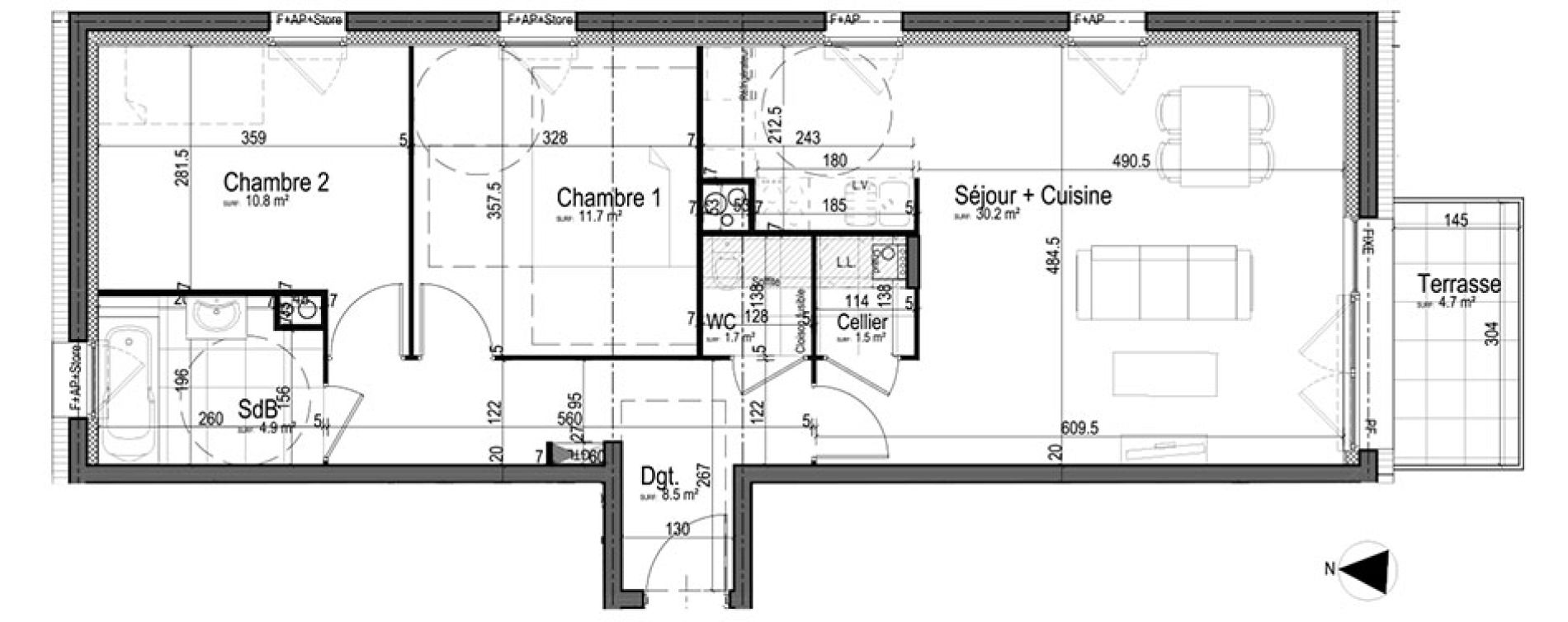Appartement T3 de 69,30 m2 &agrave; Chantilly Centre