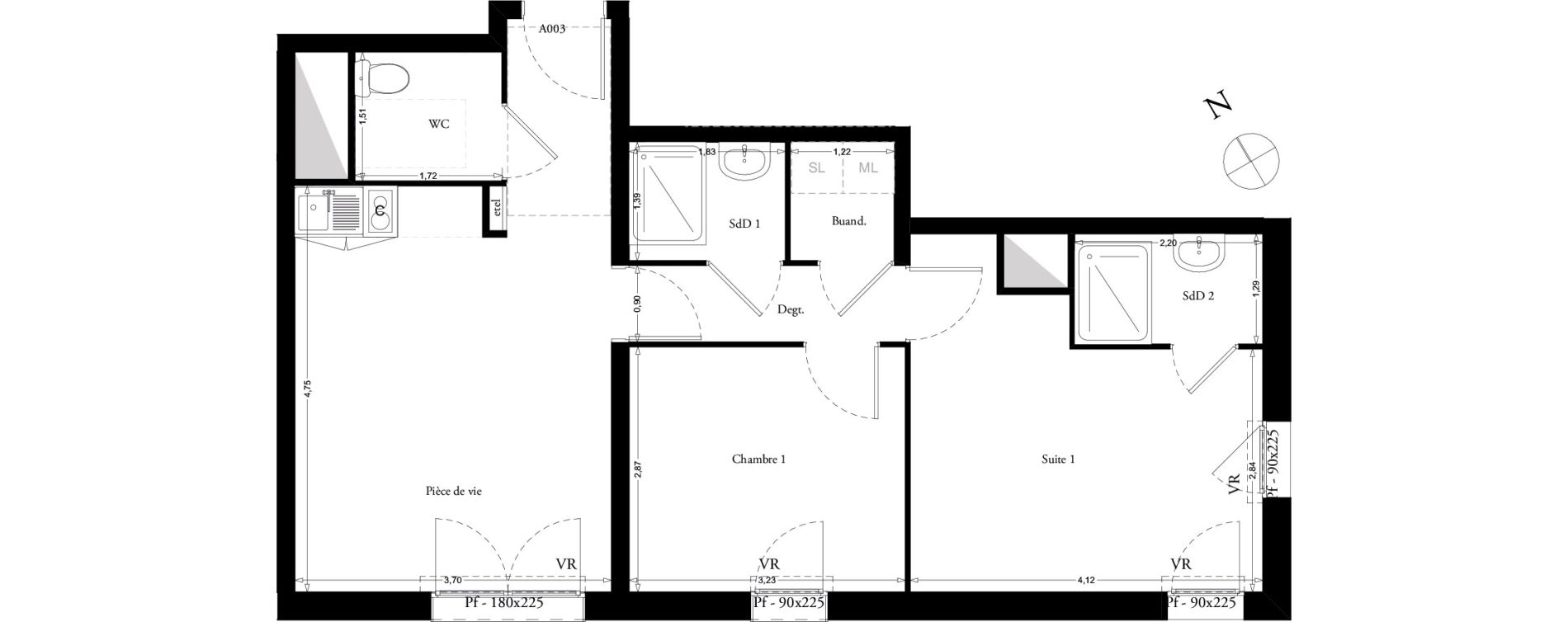 Appartement T3 de 55,00 m2 &agrave; Clermont Centre