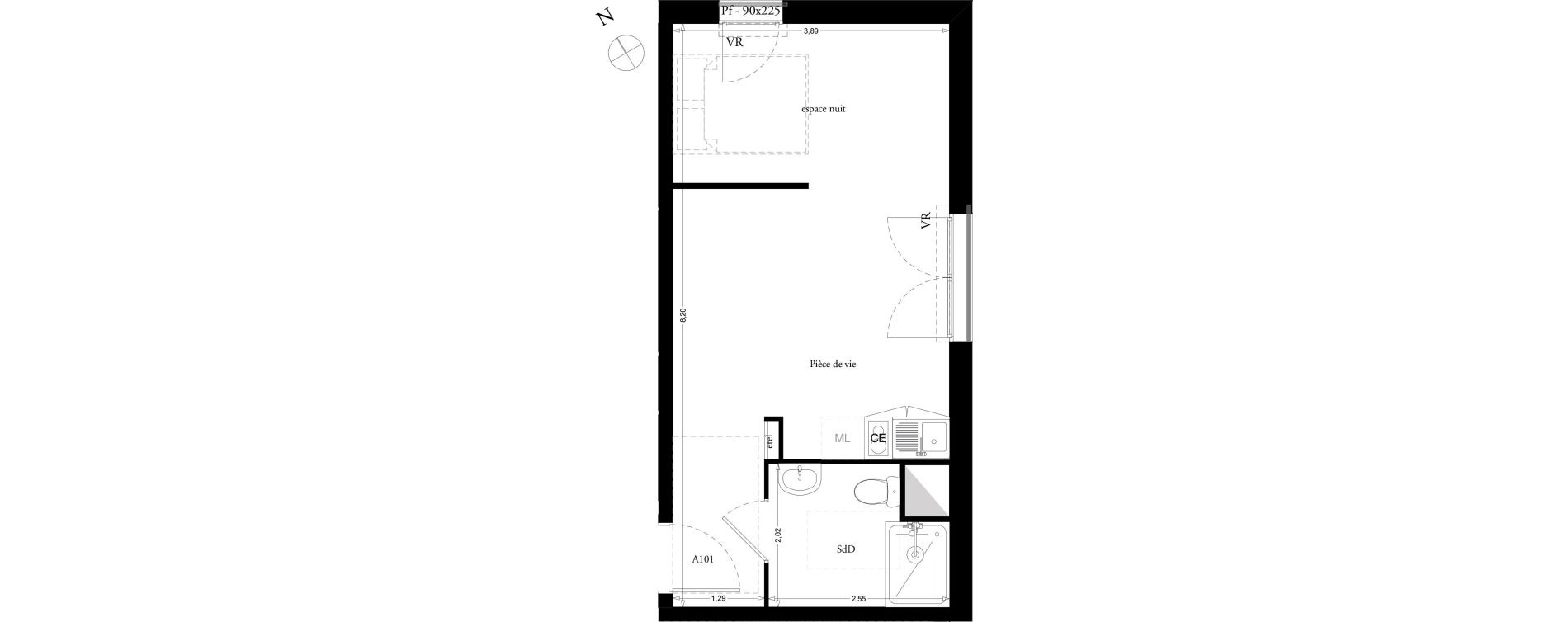 Appartement T1 de 30,90 m2 &agrave; Clermont Centre