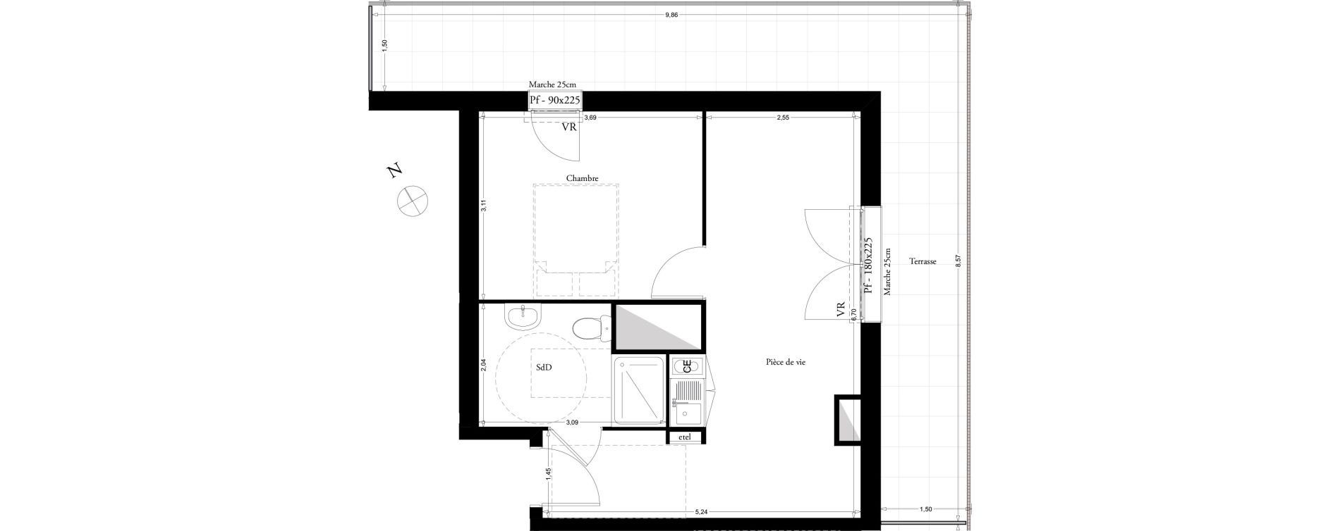 Appartement T2 de 37,50 m2 &agrave; Clermont Centre