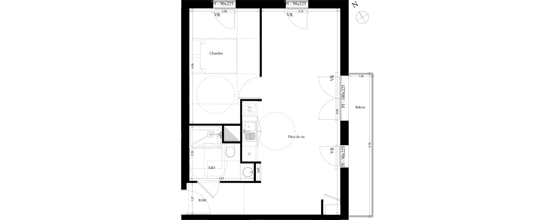 Appartement T2 de 47,80 m2 &agrave; Clermont Centre