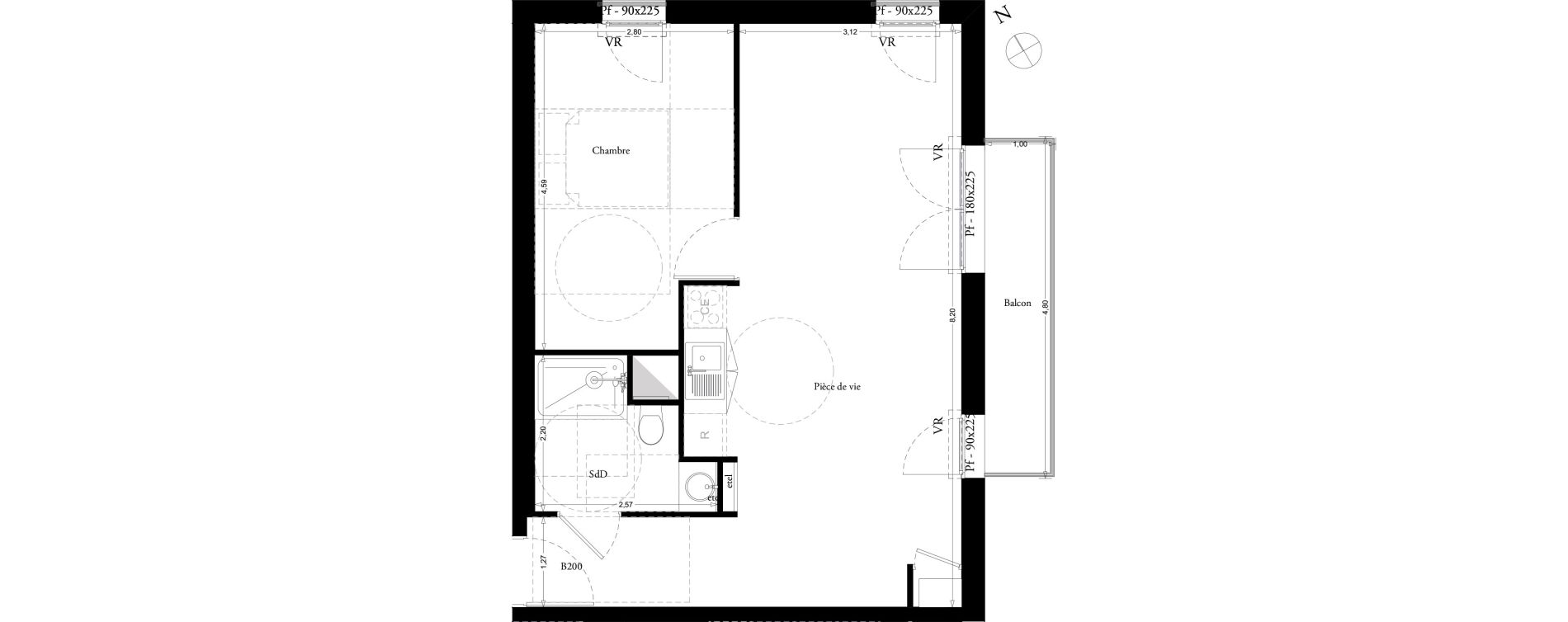Appartement T2 de 47,80 m2 &agrave; Clermont Centre
