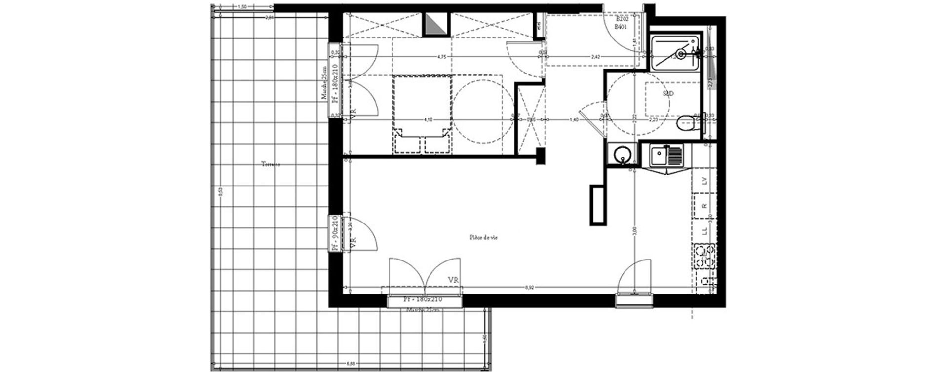 Appartement T2 bis de 55,70 m2 &agrave; Clermont Centre