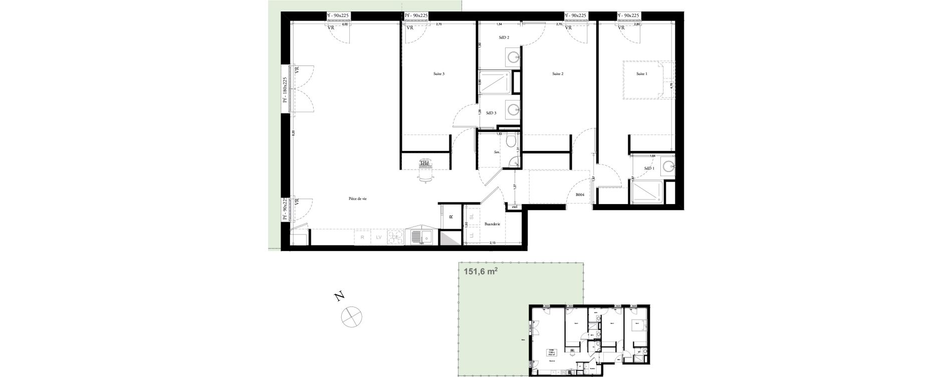 Appartement T4 de 102,60 m2 &agrave; Clermont Centre