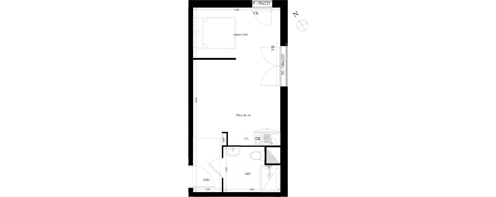 Appartement T1 de 30,90 m2 &agrave; Clermont Centre