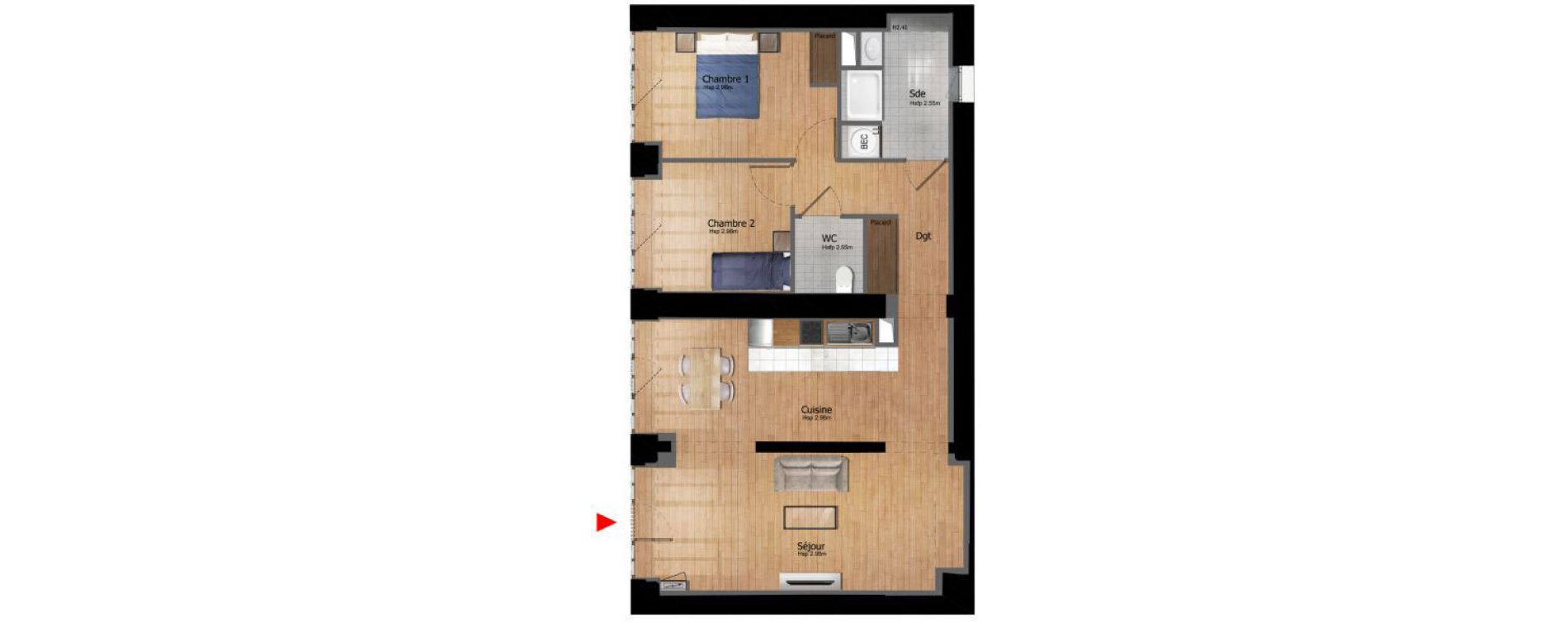 Appartement T3 bis de 82,40 m2 &agrave; Compi&egrave;gne Centre ville - petit margny