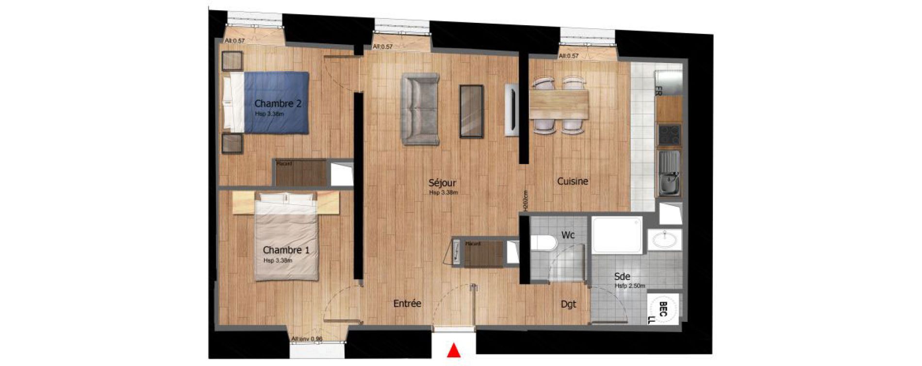 Appartement T3 de 64,00 m2 &agrave; Compi&egrave;gne Centre ville - petit margny