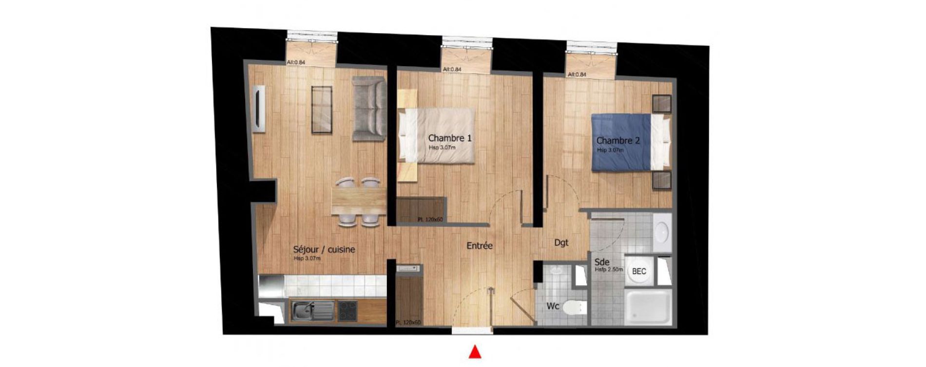 Appartement T3 de 62,10 m2 &agrave; Compi&egrave;gne Centre ville - petit margny