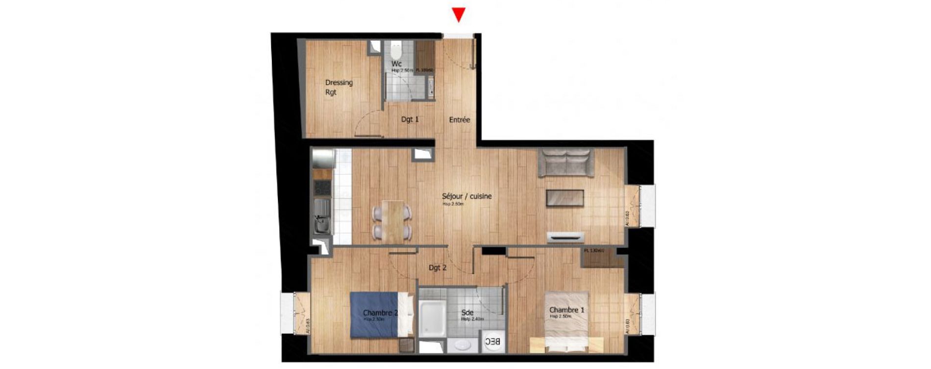Appartement T3 de 76,40 m2 &agrave; Compi&egrave;gne Centre ville - petit margny