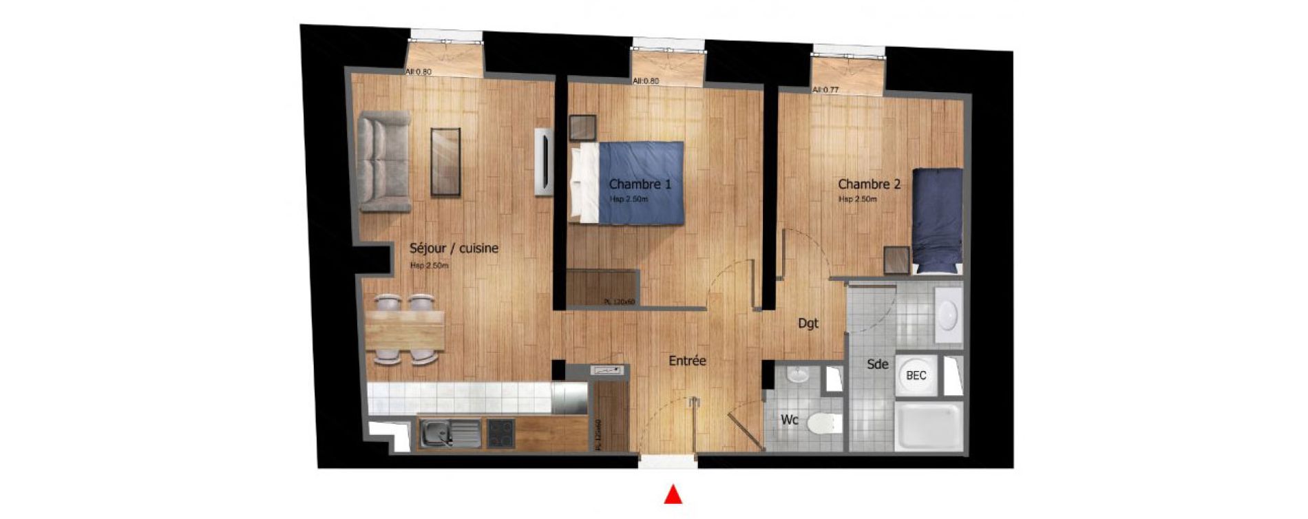 Appartement T3 de 63,20 m2 &agrave; Compi&egrave;gne Centre ville - petit margny