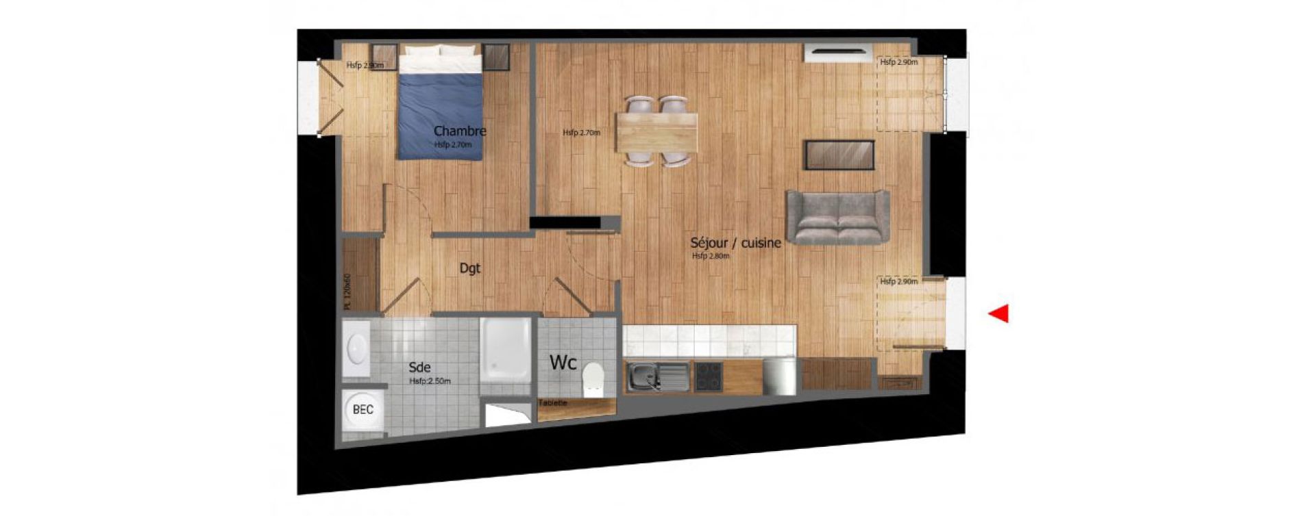 Appartement T2 de 62,00 m2 &agrave; Compi&egrave;gne Centre ville - petit margny