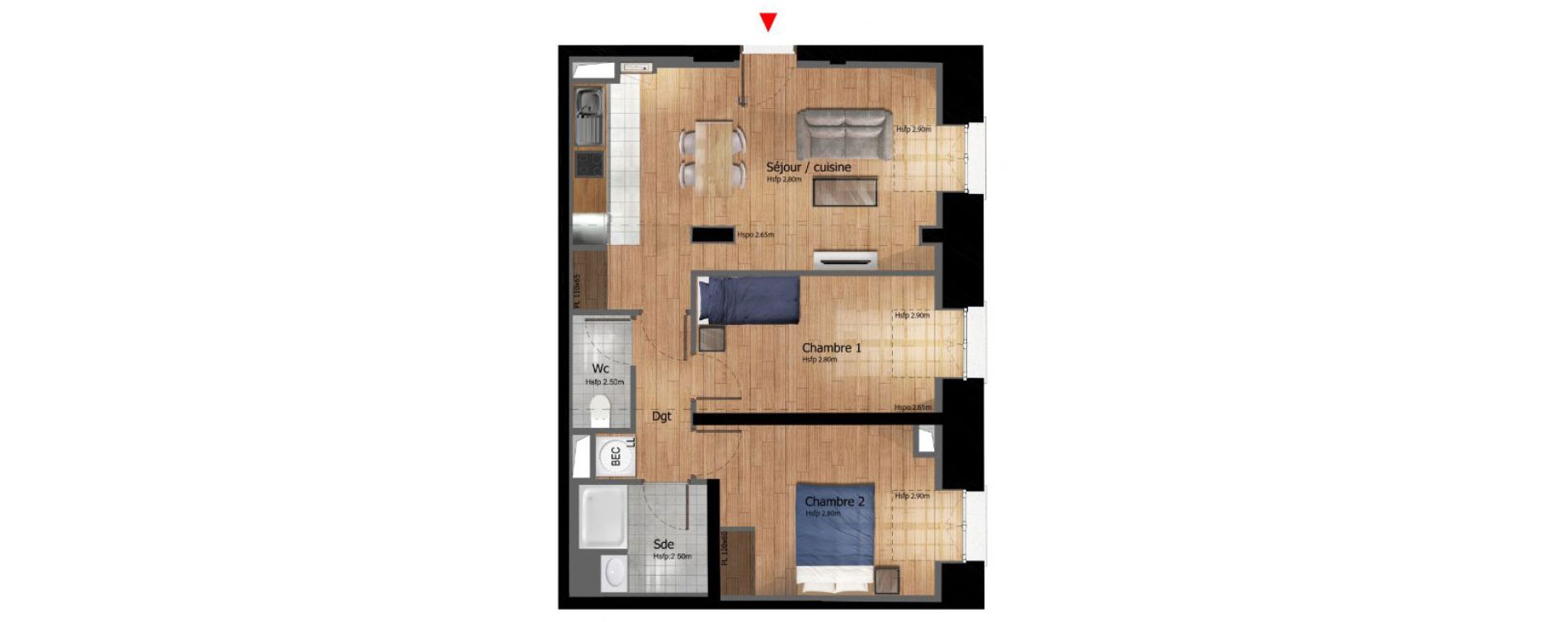Appartement T3 de 61,30 m2 &agrave; Compi&egrave;gne Centre ville - petit margny