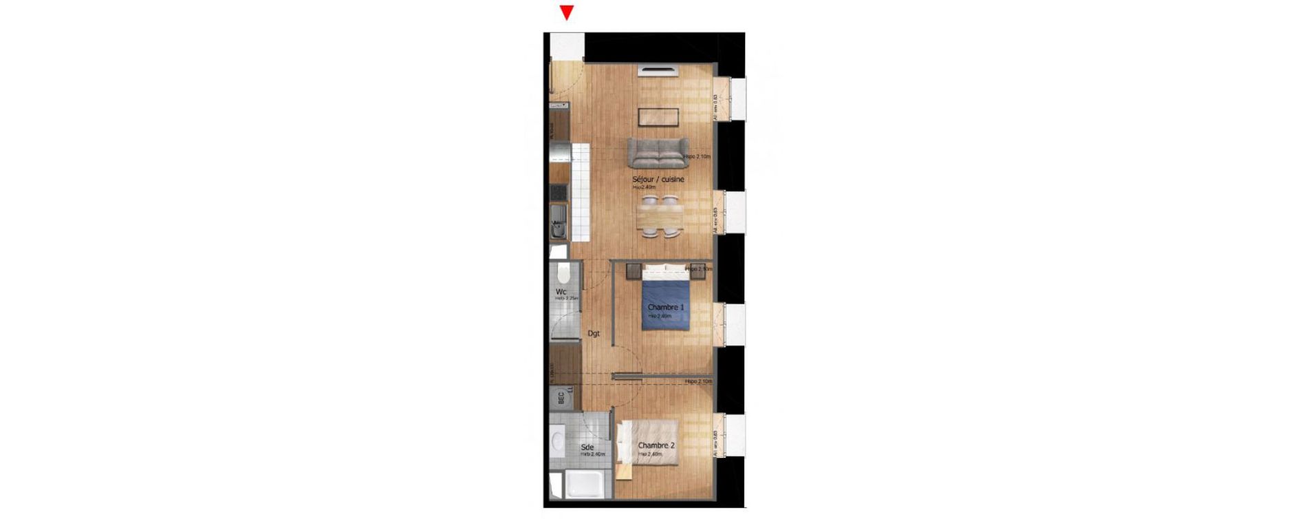 Appartement T3 de 63,30 m2 &agrave; Compi&egrave;gne Centre ville - petit margny